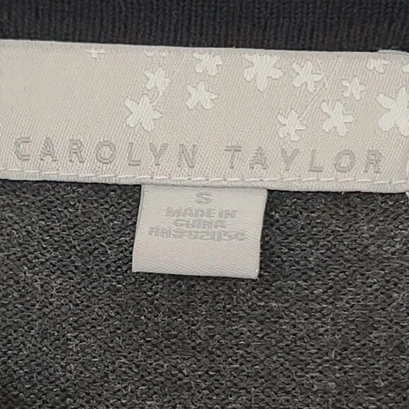 Carolyn Taylor Sweater Women Small Gray Full Zip Casual Work Everyday Basic - Picture 5 of 12